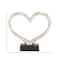 12" Silver Ceramic Contemporary Heart Sculpture